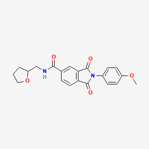 molecular formula C21H20N2O5 B3946674 2-(4-methoxyphenyl)-1,3-dioxo-N-(oxolan-2-ylmethyl)isoindole-5-carboxamide 