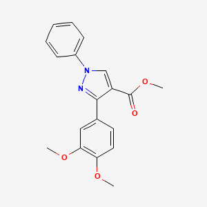 molecular formula C19H18N2O4 B3946744 Methyl 3-(3,4-dimethoxyphenyl)-1-phenylpyrazole-4-carboxylate 