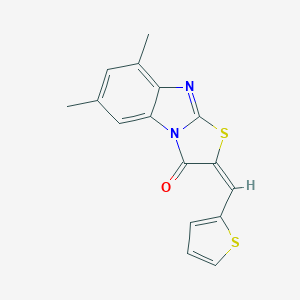 molecular formula C16H12N2OS2 B394676 6,8-dimethyl-2-(2-thienylmethylene)[1,3]thiazolo[3,2-a]benzimidazol-3(2H)-one 