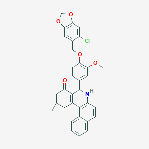 5-{4-[(6-chloro-1,3-benzodioxol-5-yl)methoxy]-3-methoxyphenyl}-2,2-dimethyl-2,3,5,6-tetrahydrobenzo[a]phenanthridin-4(1H)-one