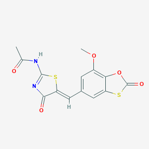 N-{5-[(7-methoxy-2-oxo-1,3-benzoxathiol-5-yl)methylene]-4-oxo-1,3-thiazolidin-2-ylidene}acetamide