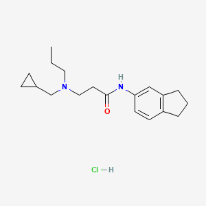 molecular formula C19H29ClN2O B3946799 N~3~-(cyclopropylmethyl)-N~1~-(2,3-dihydro-1H-inden-5-yl)-N~3~-propyl-beta-alaninamide hydrochloride 