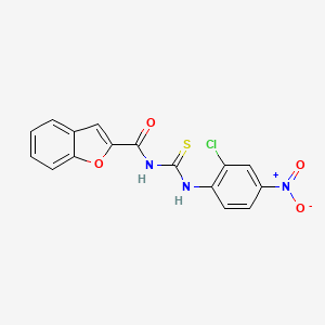 molecular formula C16H10ClN3O4S B3946827 N-[(2-chloro-4-nitrophenyl)carbamothioyl]-1-benzofuran-2-carboxamide 
