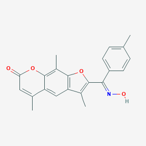 molecular formula C22H19NO4 B394696 2-[(hydroxyimino)(4-methylphenyl)methyl]-3,5,9-trimethyl-7H-furo[3,2-g]chromen-7-one 