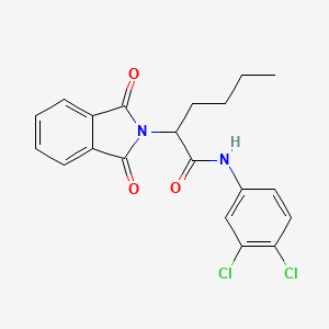 molecular formula C20H18Cl2N2O3 B3946975 N-(3,4-dichlorophenyl)-2-(1,3-dioxo-1,3-dihydro-2H-isoindol-2-yl)hexanamide 