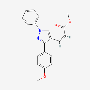 molecular formula C20H18N2O3 B3947001 methyl 3-[3-(4-methoxyphenyl)-1-phenyl-1H-pyrazol-4-yl]acrylate 