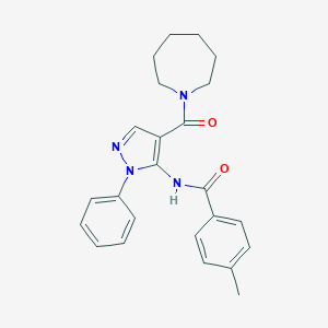 molecular formula C24H26N4O2 B394703 N-[4-(AZEPANE-1-CARBONYL)-1-PHENYL-1H-PYRAZOL-5-YL]-4-METHYLBENZAMIDE 