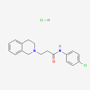 molecular formula C18H20Cl2N2O B3947032 N-(4-chlorophenyl)-3-(3,4-dihydro-1H-isoquinolin-2-yl)propanamide;hydrochloride 