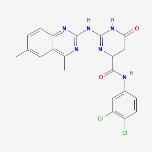molecular formula C21H18Cl2N6O2 B3947070 N-(3,4-dichlorophenyl)-2-[(4,6-dimethylquinazolin-2-yl)amino]-6-oxo-1,4,5,6-tetrahydropyrimidine-4-carboxamide 