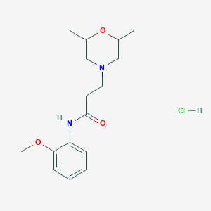 molecular formula C16H25ClN2O3 B3947087 3-(2,6-dimethyl-4-morpholinyl)-N-(2-methoxyphenyl)propanamide hydrochloride 