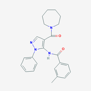 molecular formula C24H26N4O2 B394709 N-[4-(AZEPANE-1-CARBONYL)-1-PHENYL-1H-PYRAZOL-5-YL]-3-METHYLBENZAMIDE 