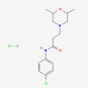 molecular formula C15H22Cl2N2O2 B3947120 N-(4-chlorophenyl)-3-(2,6-dimethylmorpholin-4-yl)propanamide;hydrochloride 