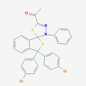 molecular formula C29H20Br2N2OS2 B394714 1-[3,3-bis(4-bromophenyl)-3'-phenyl-3H,3'H-spiro[2-benzothiophene-1,2'-[1,3,4]thiadiazol]-5'-yl]ethanone 
