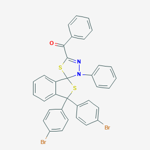 molecular formula C34H22Br2N2OS2 B394716 [3,3-bis(4-bromophenyl)-3'-phenyl-3H,3'H-spiro[2-benzothiophene-1,2'-[1,3,4]thiadiazol]-5'-yl](phenyl)methanone 