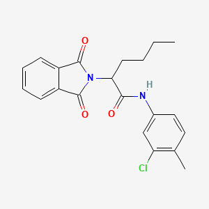 molecular formula C21H21ClN2O3 B3947204 N-(3-chloro-4-methylphenyl)-2-(1,3-dioxo-1,3-dihydro-2H-isoindol-2-yl)hexanamide 
