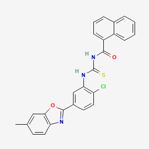 molecular formula C26H18ClN3O2S B3947214 N-{[2-chloro-5-(6-methyl-1,3-benzoxazol-2-yl)phenyl]carbamothioyl}naphthalene-1-carboxamide 