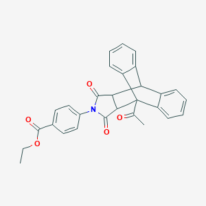 molecular formula C29H23NO5 B394722 Ethyl 4-(1-acetyl-16,18-dioxo-17-azapentacyclo[6.6.5.0~2,7~.0~9,14~.0~15,19~]nonadeca-2,4,6,9,11,13-hexaen-17-yl)benzoate (non-preferred name) 