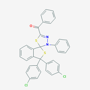 molecular formula C34H22Cl2N2OS2 B394724 5'-Benzoyl-3,3-bis(4-chlorophenyl)-3'-phenylspiro[benzo[c]thiophene-1(3H),2'(3'H)-[1,3,4]thiadiazole] 