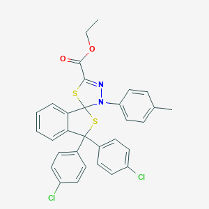 molecular formula C31H24Cl2N2O2S2 B394725 Ethyl 1,1-bis(4-chlorophenyl)-4'-(4-methylphenyl)-1,3,4',5'-tetrahydrospiro(2-benzothiophene-3,5'-[1,3,4]-thiadiazole)-2'-carboxylate 