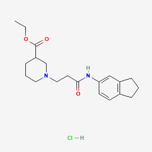 molecular formula C20H29ClN2O3 B3947253 ethyl 1-[3-(2,3-dihydro-1H-inden-5-ylamino)-3-oxopropyl]piperidine-3-carboxylate;hydrochloride 