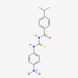 molecular formula C17H17N3O3S B3947258 N-[(4-nitrophenyl)carbamothioyl]-4-(propan-2-yl)benzamide 