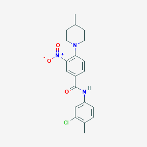 molecular formula C20H22ClN3O3 B3947287 N-(3-chloro-4-methylphenyl)-4-(4-methylpiperidin-1-yl)-3-nitrobenzamide 