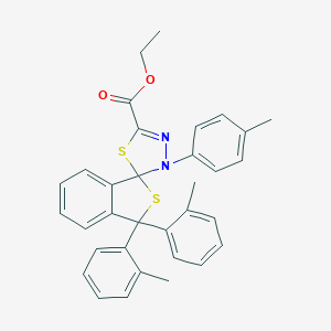 molecular formula C33H30N2O2S2 B394729 ethyl 3,3-bis(2-methylphenyl)-3'-(4-methylphenyl)-3H,3'H-spiro[2-benzothiophene-1,2'-[1,3,4]thiadiazole]-5'-carboxylate 