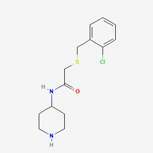 molecular formula C14H19ClN2OS B3947313 2-[(2-chlorobenzyl)thio]-N-4-piperidinylacetamide hydrochloride 