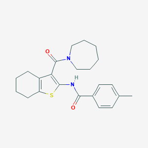 molecular formula C23H28N2O2S B394733 N-[3-(1-azepanylcarbonyl)-4,5,6,7-tetrahydro-1-benzothien-2-yl]-4-methylbenzamide 