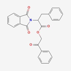 molecular formula C25H19NO5 B3947352 2-oxo-2-phenylethyl 2-(1,3-dioxo-1,3-dihydro-2H-isoindol-2-yl)-3-phenylpropanoate 
