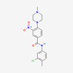 molecular formula C19H21ClN4O3 B3947355 N-(3-chloro-4-methylphenyl)-4-(4-methylpiperazin-1-yl)-3-nitrobenzamide 