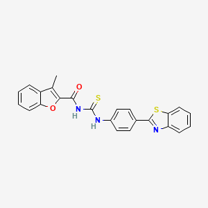 molecular formula C24H17N3O2S2 B3947368 N-{[4-(1,3-benzothiazol-2-yl)phenyl]carbamothioyl}-3-methyl-1-benzofuran-2-carboxamide 