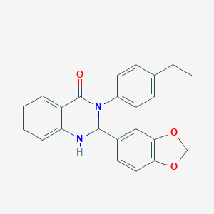 molecular formula C24H22N2O3 B394737 2-(1,3-benzodioxol-5-yl)-3-(4-isopropylphenyl)-2,3-dihydro-4(1H)-quinazolinone 