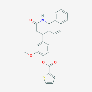 molecular formula C25H19NO4S B394738 2-Methoxy-4-(2-oxo-1,2,3,4-tetrahydrobenzo[h]quinolin-4-yl)phenyl thiophene-2-carboxylate 