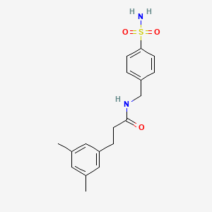 molecular formula C18H22N2O3S B3947390 N-[4-(aminosulfonyl)benzyl]-3-(3,5-dimethylphenyl)propanamide 
