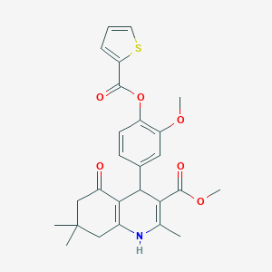 molecular formula C26H27NO6S B394749 Methyl 4-{3-methoxy-4-[(2-thienylcarbonyl)oxy]phenyl}-2,7,7-trimethyl-5-oxo-1,4,5,6,7,8-hexahydro-3-quinolinecarboxylate 