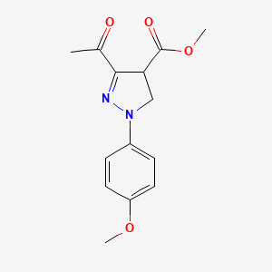 molecular formula C14H16N2O4 B3947518 methyl 3-acetyl-1-(4-methoxyphenyl)-4,5-dihydro-1H-pyrazole-4-carboxylate CAS No. 313067-49-1