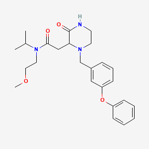molecular formula C25H33N3O4 B3947546 N-(2-methoxyethyl)-2-[3-oxo-1-[(3-phenoxyphenyl)methyl]piperazin-2-yl]-N-propan-2-ylacetamide 
