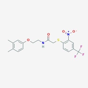 molecular formula C19H19F3N2O4S B3947594 N-[2-(3,4-dimethylphenoxy)ethyl]-2-{[2-nitro-4-(trifluoromethyl)phenyl]sulfanyl}acetamide 