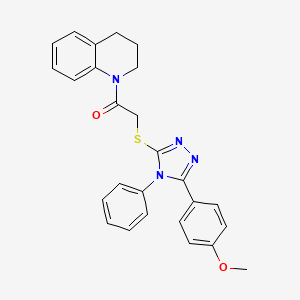 molecular formula C26H24N4O2S B3947608 2-{[5-(4-METHOXYPHENYL)-4-PHENYL-4H-1,2,4-TRIAZOL-3-YL]SULFANYL}-1-(1,2,3,4-TETRAHYDROQUINOLIN-1-YL)ETHAN-1-ONE 