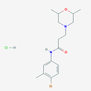molecular formula C16H24BrClN2O2 B3947612 N-(4-bromo-3-methylphenyl)-3-(2,6-dimethyl-4-morpholinyl)propanamide hydrochloride 