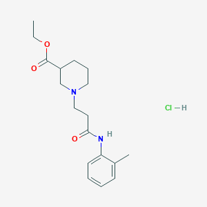 molecular formula C18H27ClN2O3 B3947657 Ethyl 1-[3-(2-methylanilino)-3-oxopropyl]piperidine-3-carboxylate;hydrochloride 