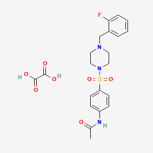 molecular formula C21H24FN3O7S B3947747 N-[4-[4-[(2-fluorophenyl)methyl]piperazin-1-yl]sulfonylphenyl]acetamide;oxalic acid 