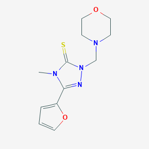 molecular formula C12H16N4O2S B394776 5-(2-Furyl)-4-methyl-2-(4-morpholinylmethyl)-2,4-dihydro-3H-1,2,4-triazole-3-thione 
