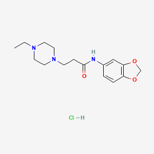 molecular formula C16H24ClN3O3 B3947760 N-1,3-benzodioxol-5-yl-3-(4-ethyl-1-piperazinyl)propanamide hydrochloride 