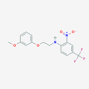 molecular formula C16H15F3N2O4 B3947803 N-[2-(3-methoxyphenoxy)ethyl]-2-nitro-4-(trifluoromethyl)aniline 