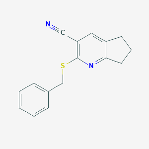 molecular formula C16H14N2S B394781 2-(benzylsulfanyl)-6,7-dihydro-5H-cyclopenta[b]pyridine-3-carbonitrile 