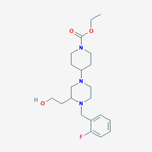 molecular formula C21H32FN3O3 B3947840 ethyl 4-[4-(2-fluorobenzyl)-3-(2-hydroxyethyl)-1-piperazinyl]-1-piperidinecarboxylate 