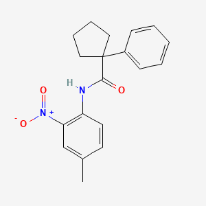 molecular formula C19H20N2O3 B3947878 N-(4-methyl-2-nitrophenyl)-1-phenylcyclopentane-1-carboxamide 