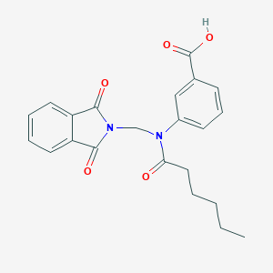 molecular formula C22H22N2O5 B394789 3-[[(1,3-dioxo-1,3-dihydro-2H-isoindol-2-yl)methyl](hexanoyl)amino]benzoic acid 